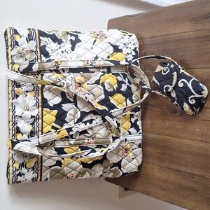 Vintage Vera Bradley Dogwood Quilted Tote Bag and Cell Phone Case in Night Owl